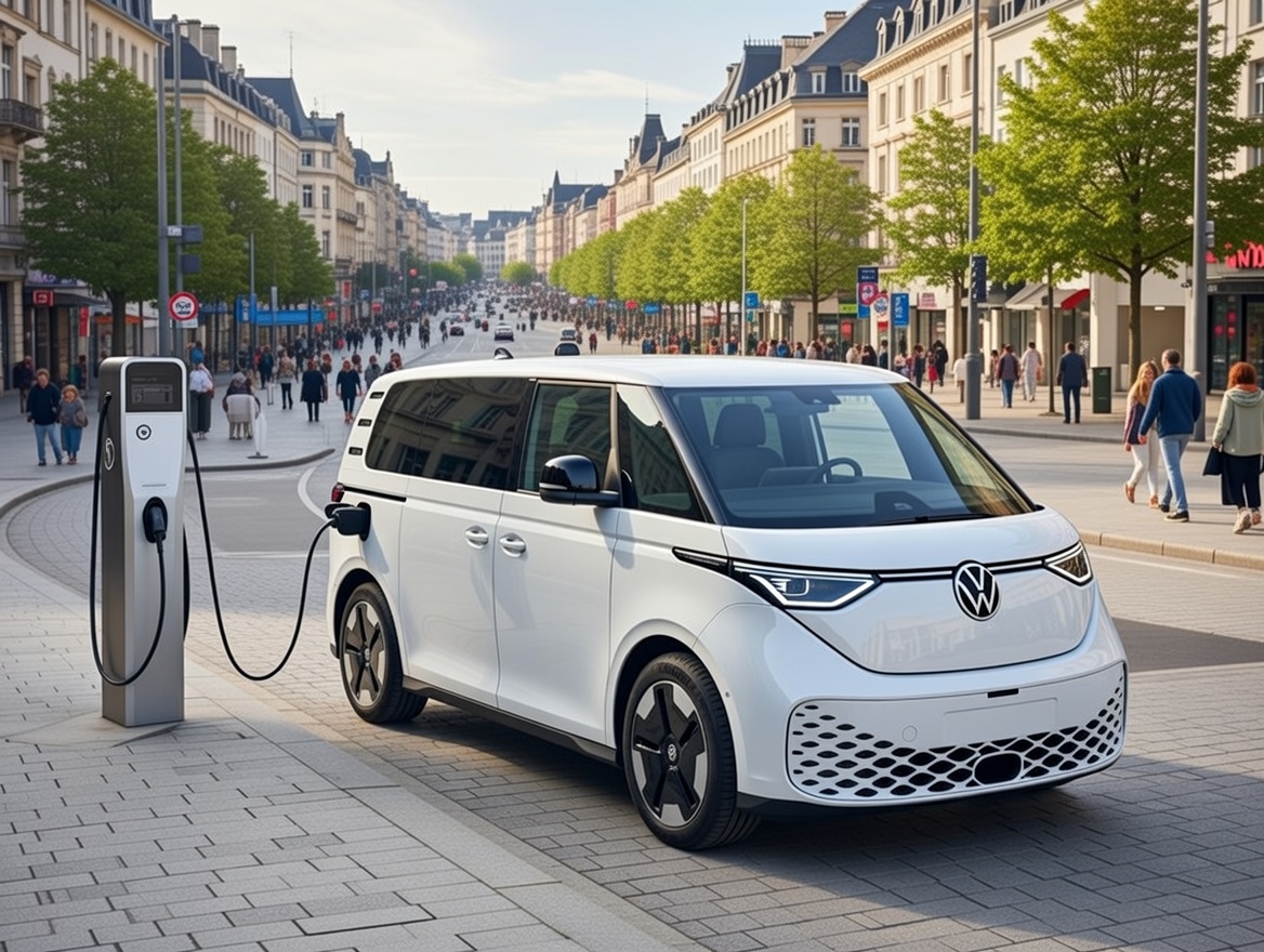 Location van électrique ID.BUZZ stationnement city-trip urbain